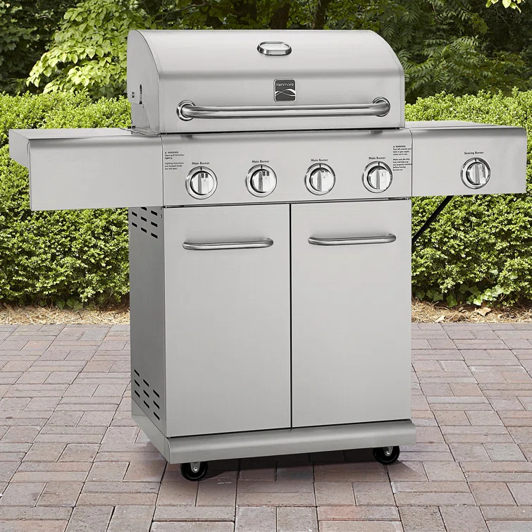 Kenmore 4 - Burner Free Standing Liquid Propane 52000 BTU Gas Grill with Cabinet