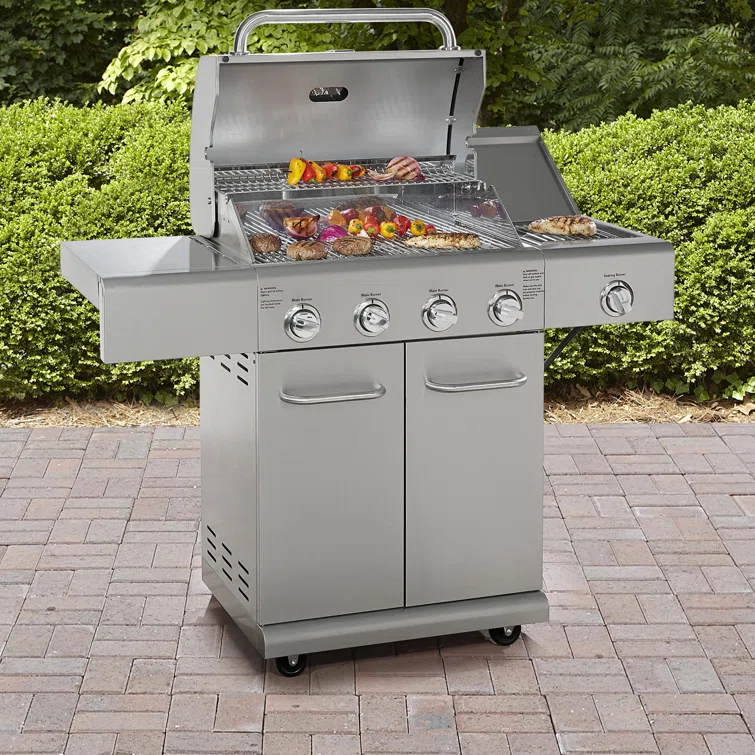 Kenmore 4 - Burner Free Standing Liquid Propane 52000 BTU Gas Grill with Cabinet