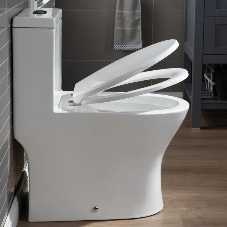 1.28 GPF Elongated Comfort ADA Height One Piece Dual-Flush Toilet with Soft-Closing Seat,MAP Flushing 1000G