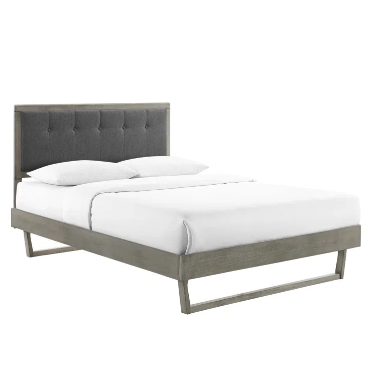Willow Wood Platform Bed with Angular Frame