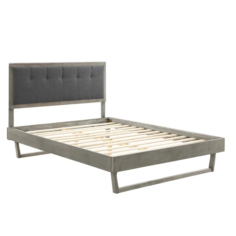 Willow Wood Platform Bed with Angular Frame