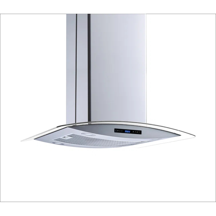 Winflo H102B Series 30" 500 CFM Convertible Island Range Hood in Stainless Steel With Filter Included