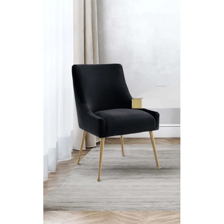 Beatrix 19'' H Velvet Upholstered Metal Parsons Chair