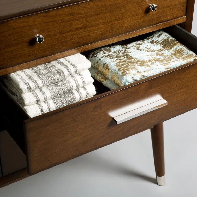 Safavieh Couture Home Collection Madden Retro 6-Drawer Dresser, Silver/Walnut
