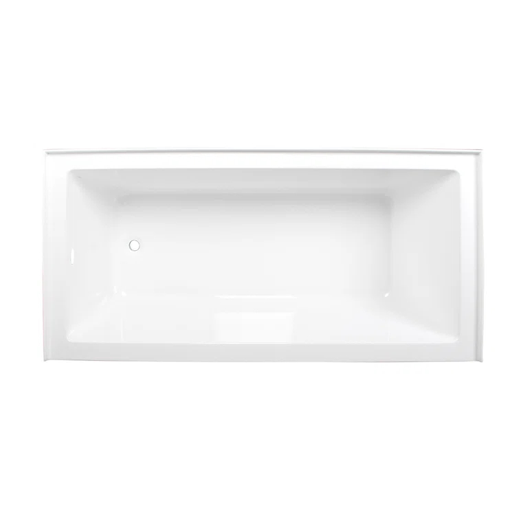 Kingston Brass Aqua Eden 66-Inch Acrylic Rectangular 3-Wall Alcove Tub