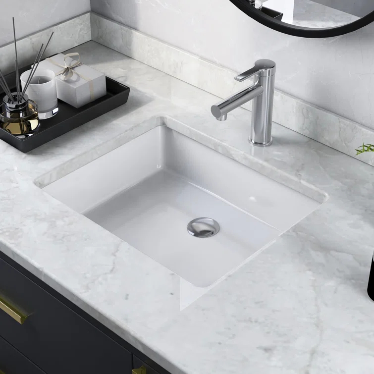DeerValley Ursa 20" X 15.6" Rectangular Vitreous China Undermount Bathroom Sink with Overflow