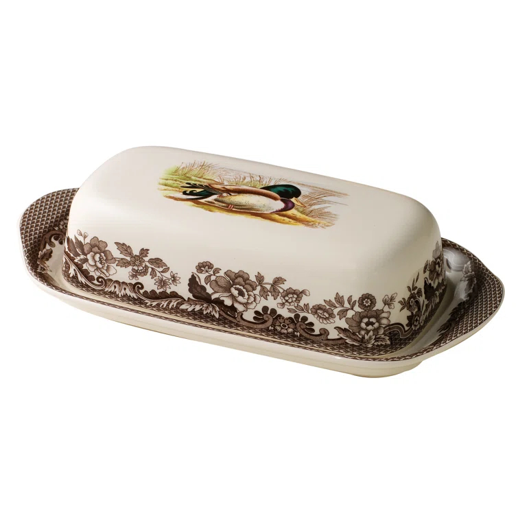 Spode Spode Woodland Covered Butter Dish Mallard