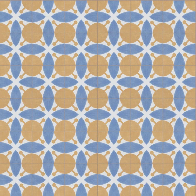 Revival Leaf Mini 4" x 4" Ceramic Patterned Wall & Floor Tile