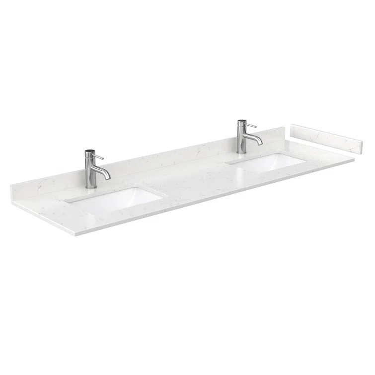 Beckett 72" Freestanding Double Bathroom Vanity with Cultured Marble Top