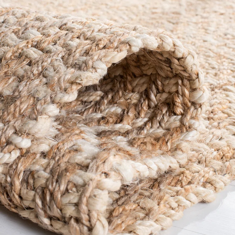 Derosier Natural Fiber Hand Woven Jute Geometric Rug
