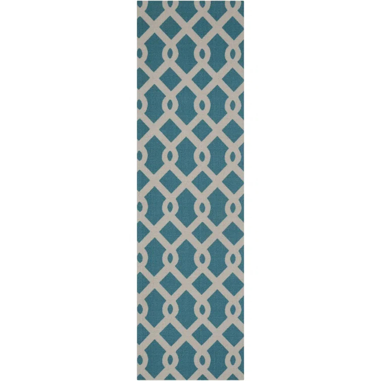 Easterly Geometric Blue/White Outdoor Area Rug