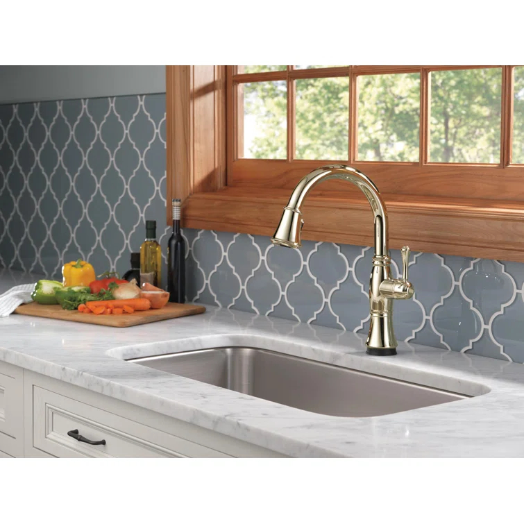 Cassidy Pull Down Touch Single Handle Kitchen Faucet with Side Spray