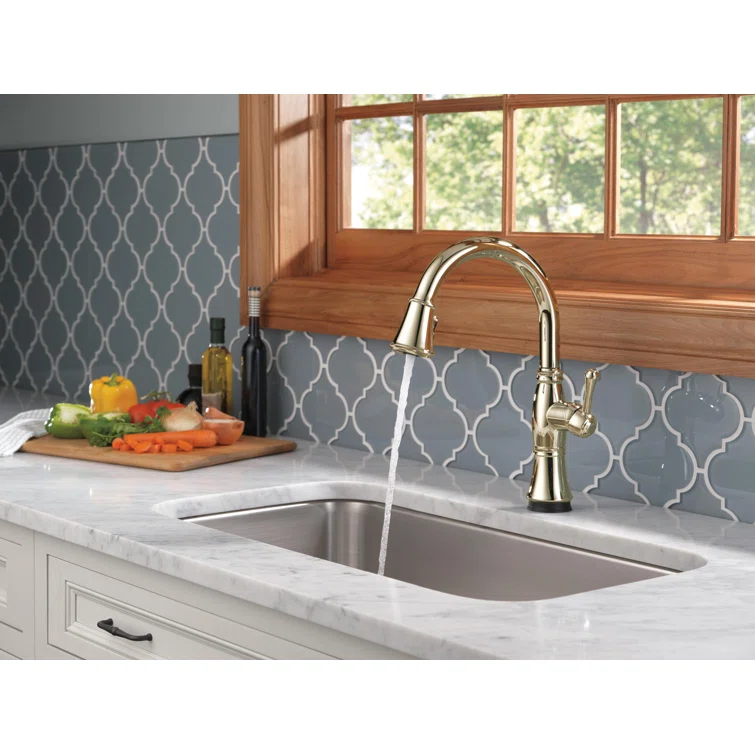 Cassidy Pull Down Touch Single Handle Kitchen Faucet with Side Spray