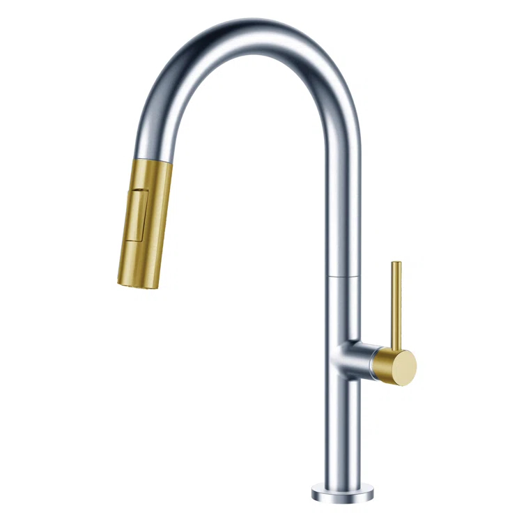 Pull Down Single Handle Kitchen Faucet with Accessories