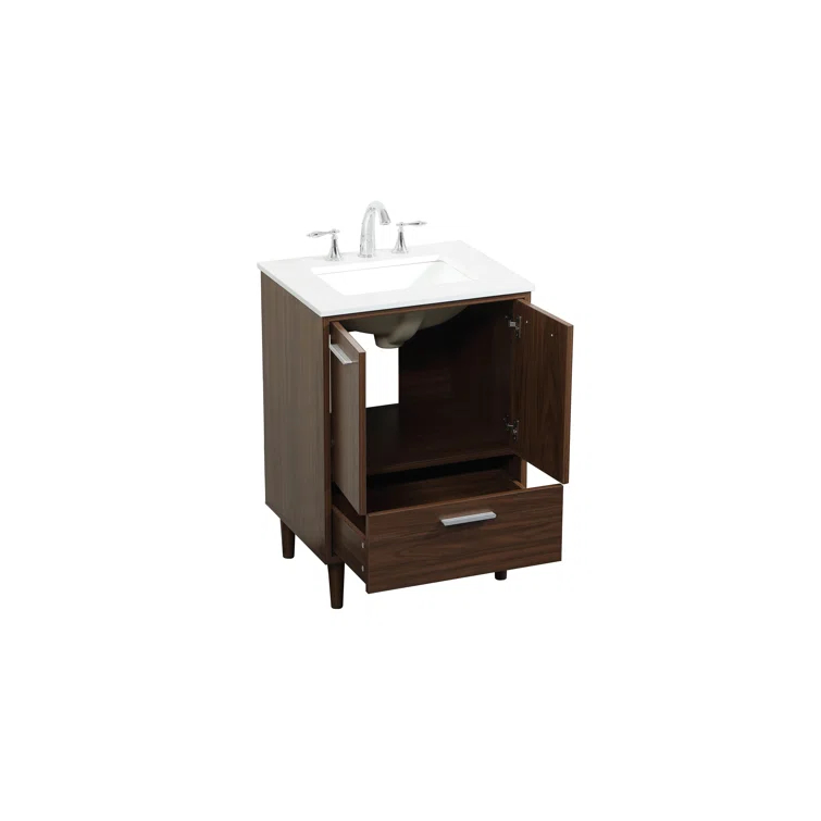 Baldwin 24'' Single Bathroom Vanity with Engineered Marble Top