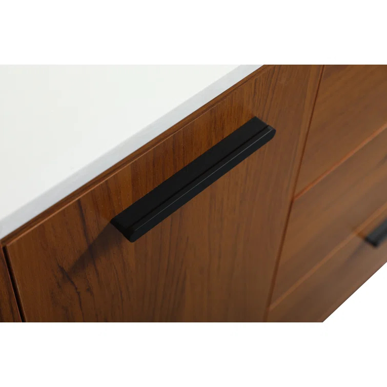 Burnie 36'' Single Bathroom Vanity with Engineered Marble Top