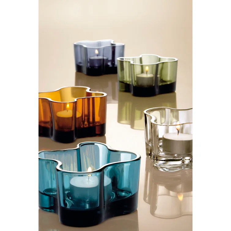 Aalto 2.25" Glass Tabletop Tealight Holder
