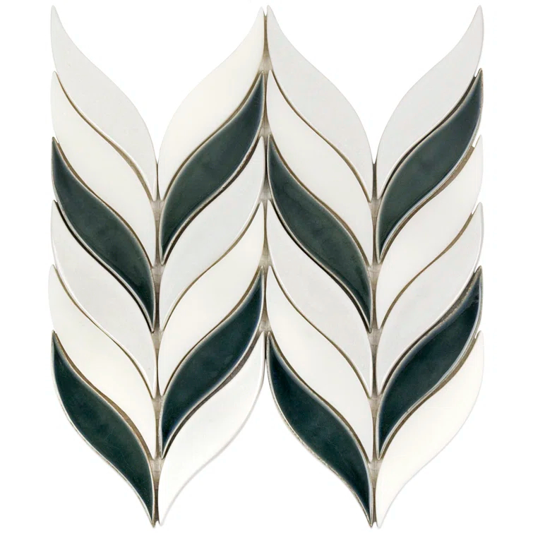 Divine Sprig 2" x 3" Ceramic Mosaic Wall Tile (0.86 Sq. Ft. / Sheet)