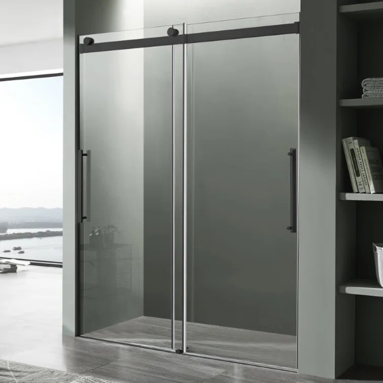 ANZZI SD-FRLS05901MB Stellar 48" W x 76" H Double Sliding Frameless Shower Door