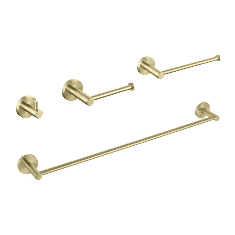 KIBI C-KBA14-4BG Circular 4 - Piece Bathroom Hardware Set