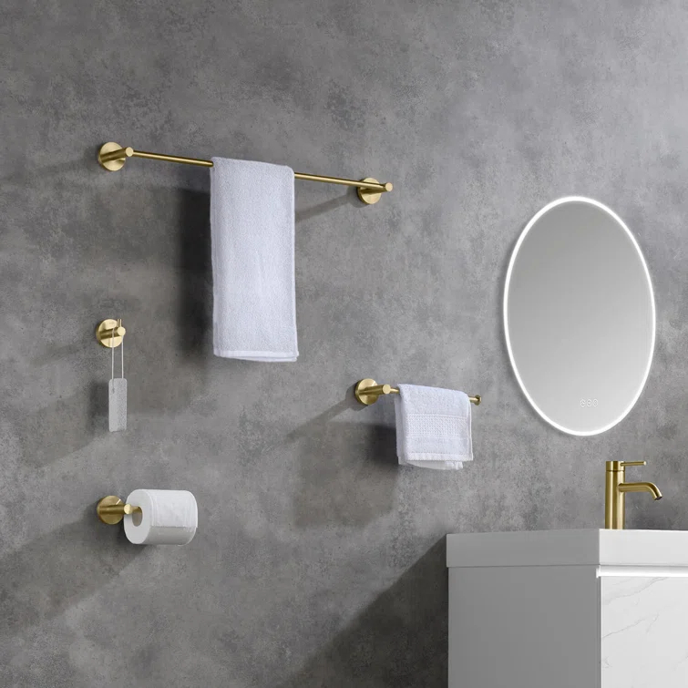 KIBI C-KBA14-4BG Circular 4 - Piece Bathroom Hardware Set