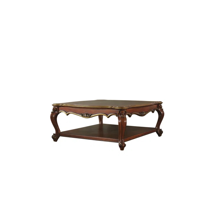 FOSHNATURE Solid Wood 4 Legs Coffee Table with Storage | Wayfair