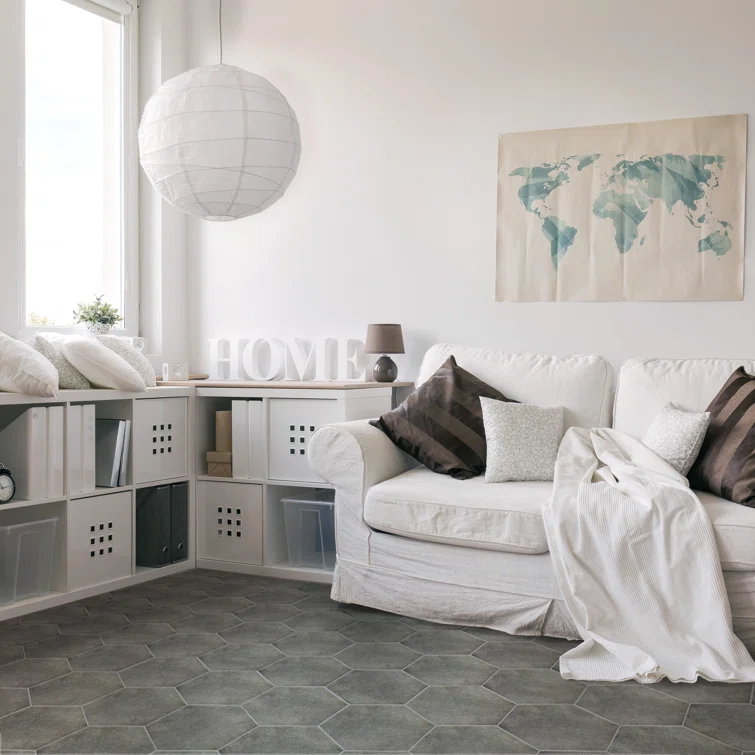 Annata Vintage Hex 8.63" x 9.88" Porcelain Wall & Floor Tile
