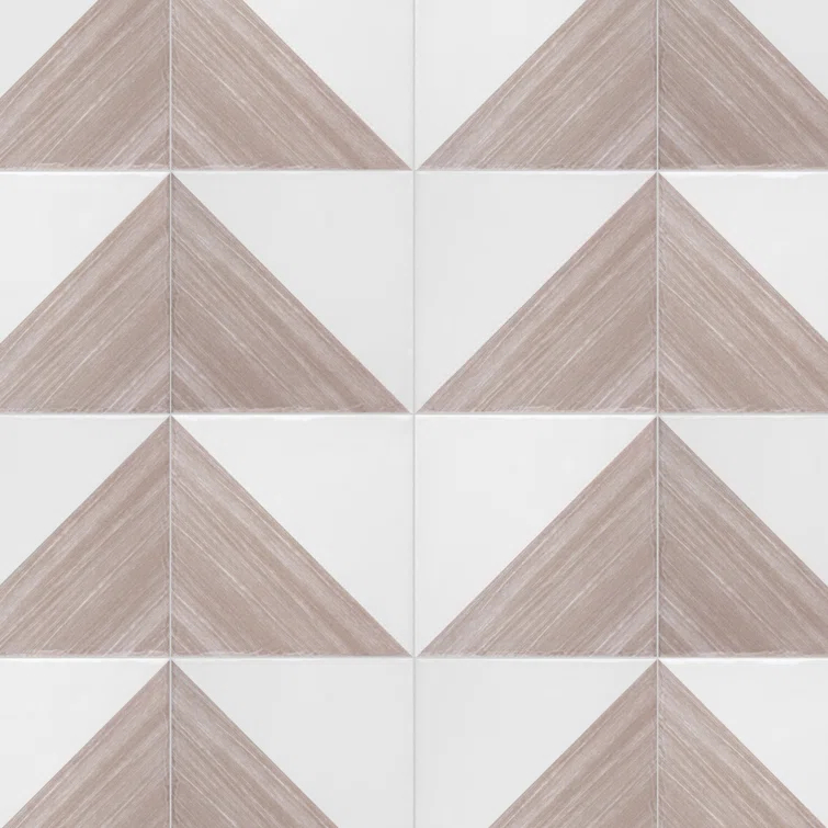 Triangle 6" x 6" Ceramic Patterned Wall Tile