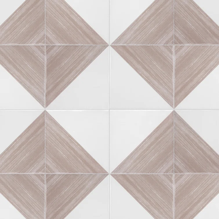 Triangle 6" x 6" Ceramic Patterned Wall Tile