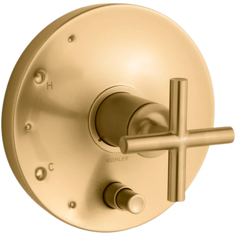 Purist Kohler Rite-Temp Valve Trim with Cross Handle