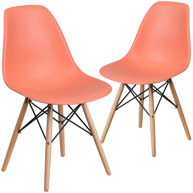 Flash Furniture Chair with Wooden Legs for Versatile Kitchen, Dining Room, Living Room, Library or Desk Use (Set of 2)