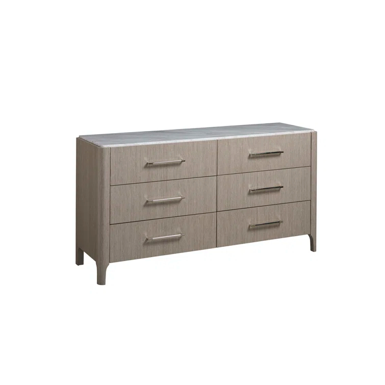 Modern Soren Double Dresser with Dovetail Drawers in White