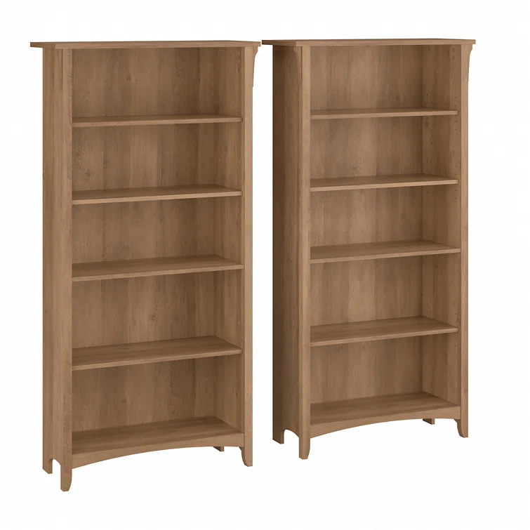 Khadesha Tall 5 Shelf Bookcase - Set Of 2