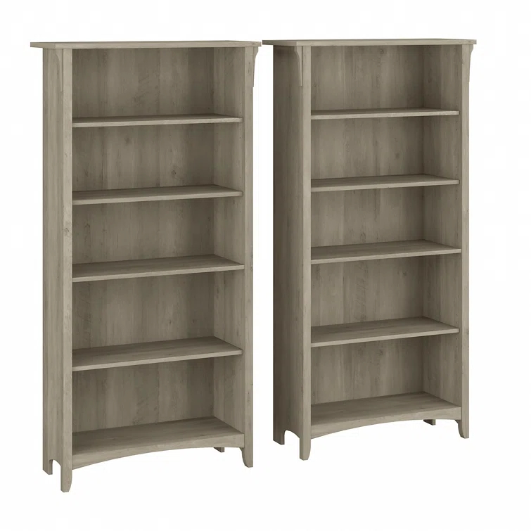 Khadesha Tall 5 Shelf Bookcase - Set Of 2