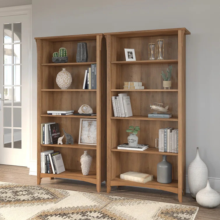 Khadesha Tall 5 Shelf Bookcase - Set Of 2