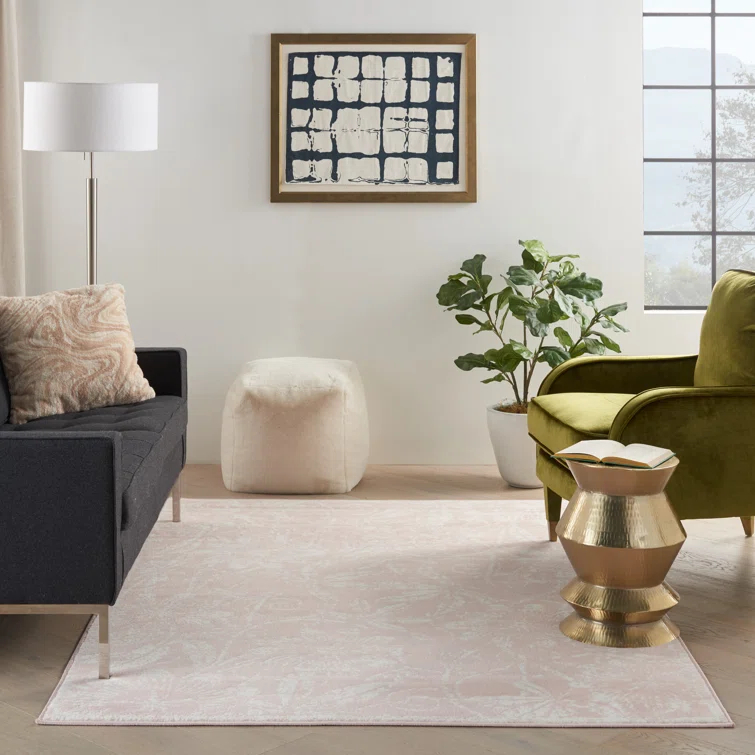 Whigham Floral Pink/White Area Rug