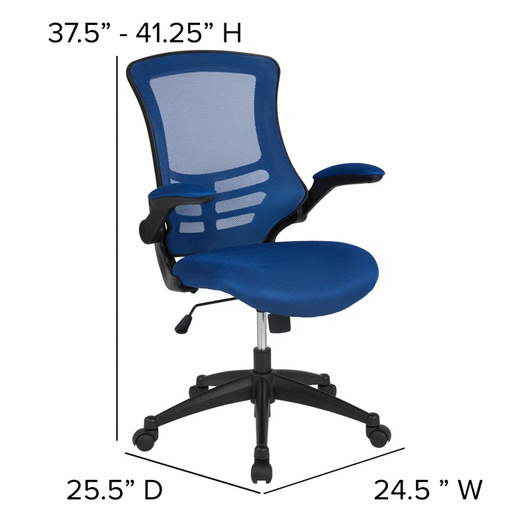 Jayetta Mid-Back Mesh Swivel Ergonomic Office Chair with Flip-Up Arms