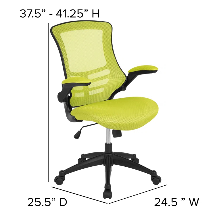 Jayetta Mid-Back Mesh Swivel Ergonomic Office Chair with Flip-Up Arms
