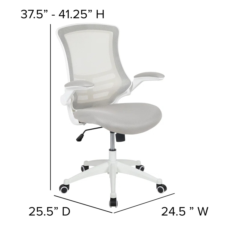 Jayetta Mid-Back Mesh Swivel Ergonomic Office Chair with Flip-Up Arms by Flash Furniture