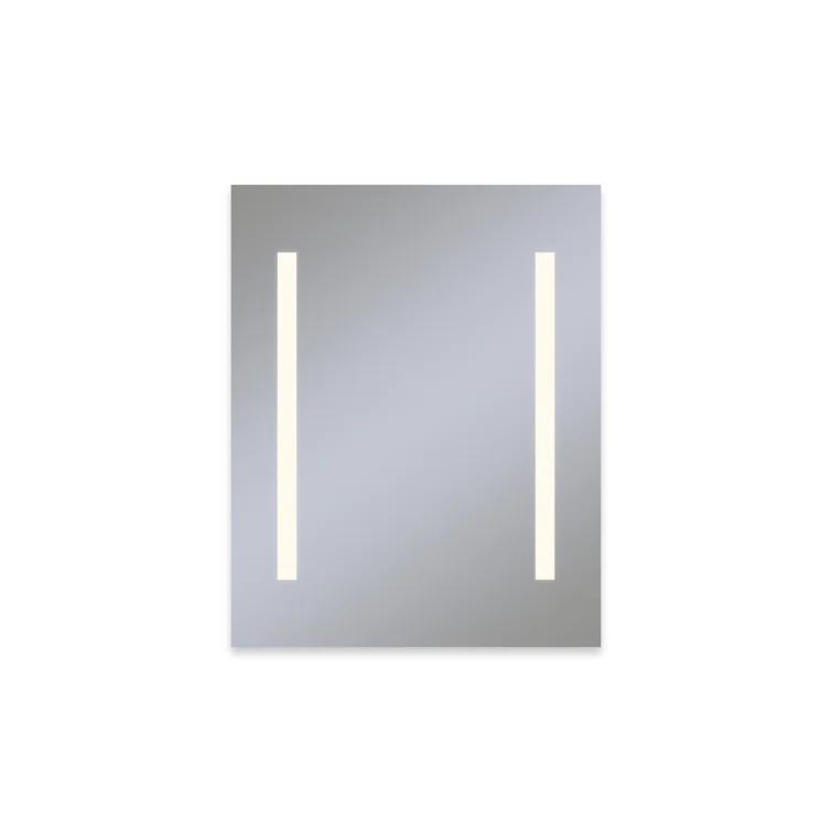 Recessed Frameless 1 Door Medicine Cabinet with 4 Adjustable Shelves and LED Lighting and Electrical Outlet