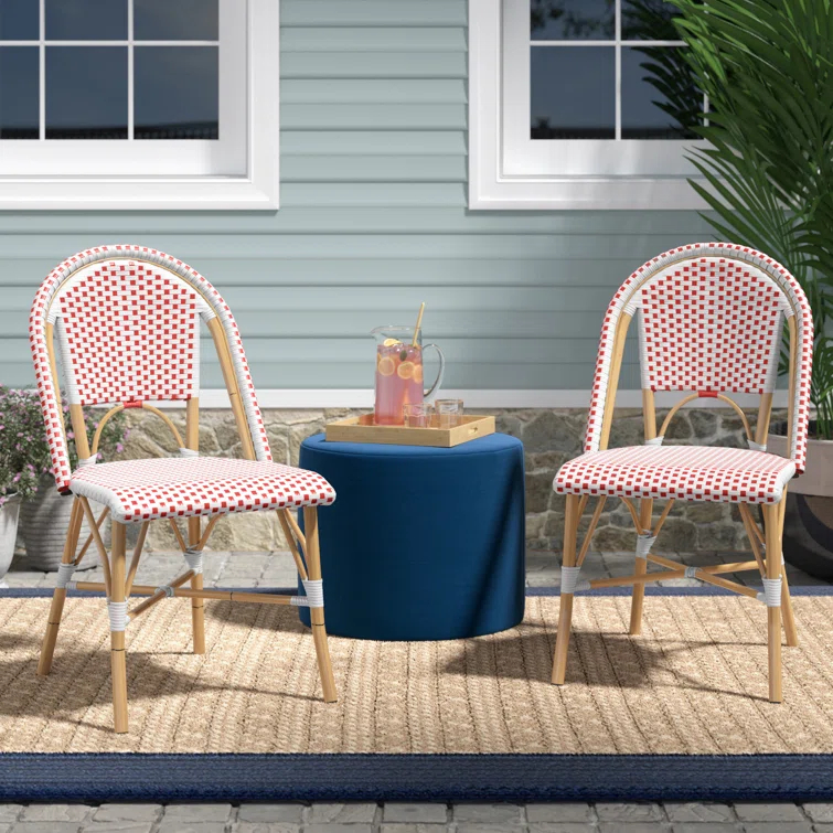 Casidy Polyethylene (PE) Wicker Wicker Outdoor Dining Side Chair