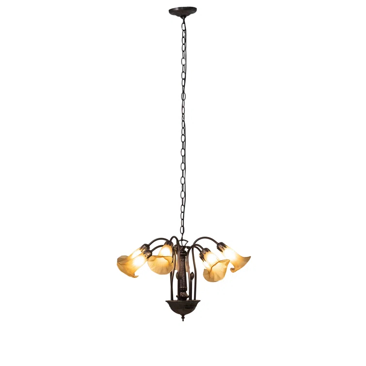 Meyda Tiffany 236538 Tiffany Pond Lily 7 Light 26" Wide Chandelier - MultiColor