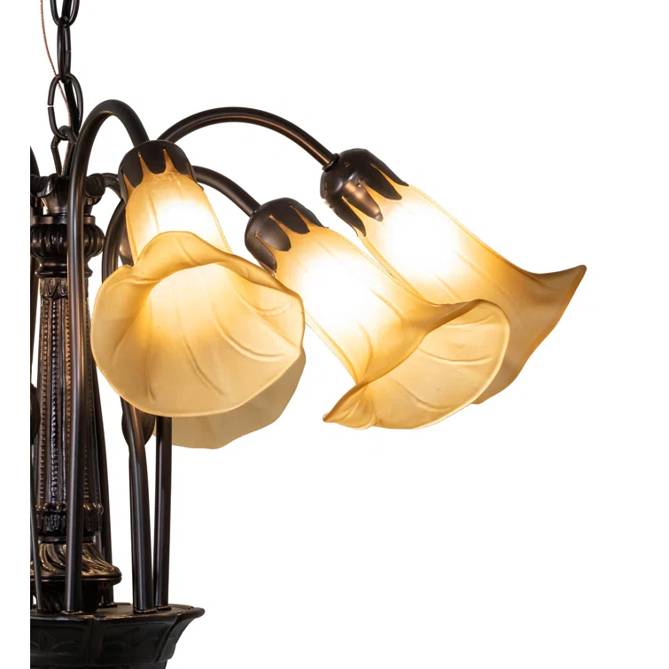 Meyda Tiffany 236538 Tiffany Pond Lily 7 Light 26" Wide Chandelier - MultiColor
