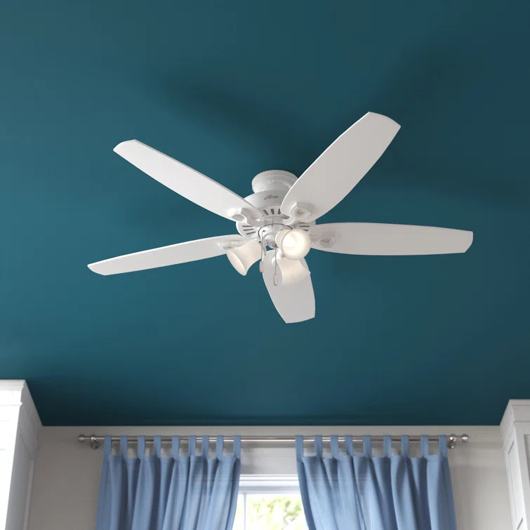 Builder Plus 52"5 - Blade Standard Ceiling Fan with Pull Chain and Light Kit Included