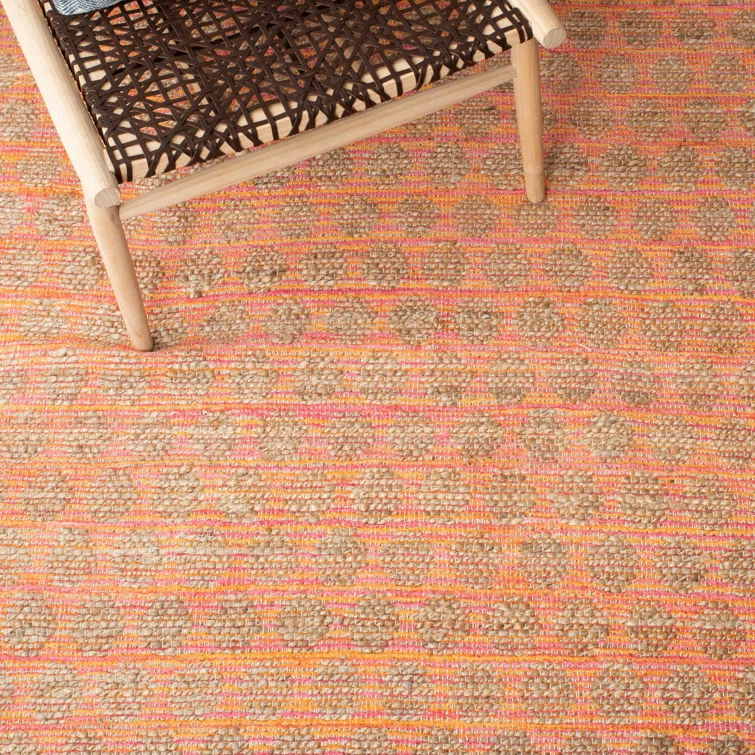 Arria Cape Cod Hand Woven 80% Jute, 20% Cotton Polka Dots Rug