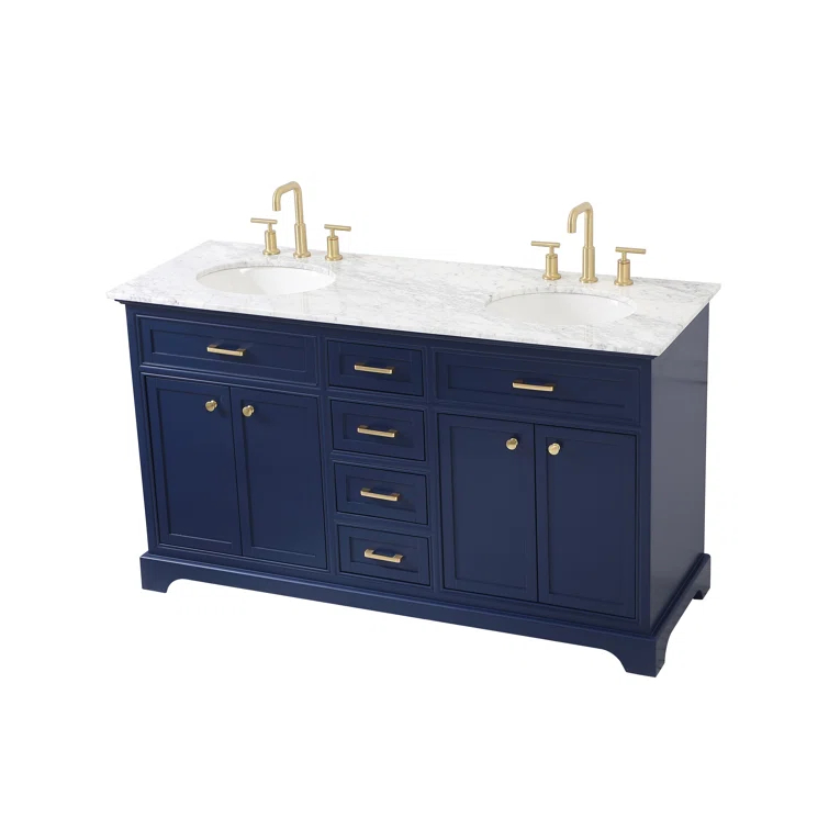 Etta Avenue™ Lydie 60'' Double Bathroom Vanity with Marble Top