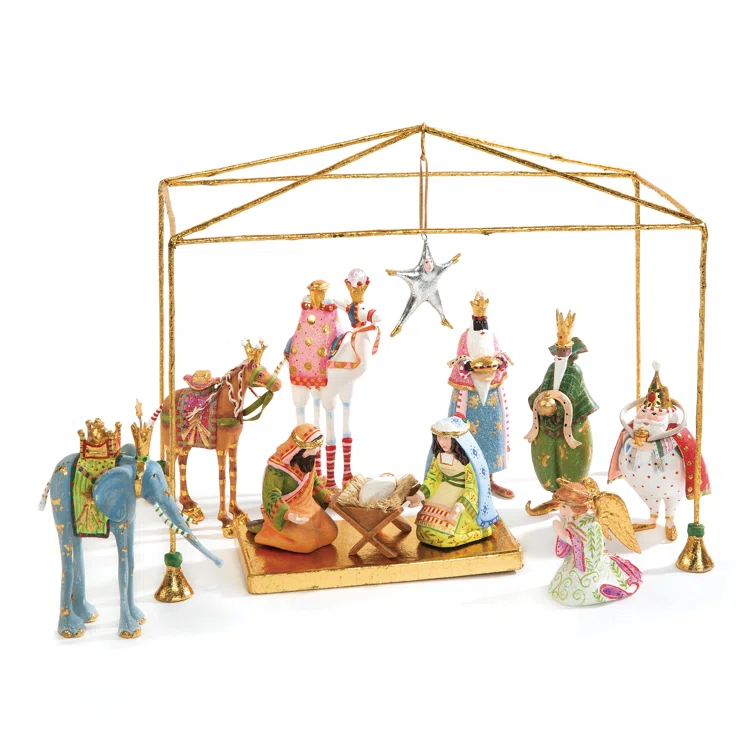 MacKenzie-Childs 13 Piece Nativity Patience Brewster Mini Introductory Set