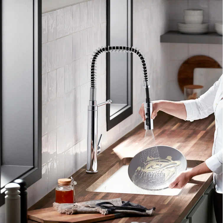 Kohler Purist® Single Handle Semi-Professional Pre-Rinse Kitchen Faucet with Pull Down Sprayer