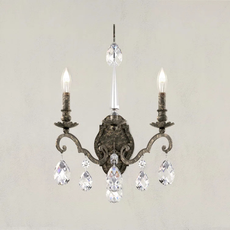 Renaissance Nouveau Steel Candle Wall Light