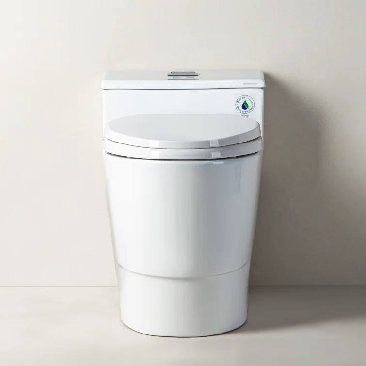 WoodBridge 1.6 Gallons GPF Elongated Comfort Height Floor Mounted One-Piece Toilet (Seat Included)